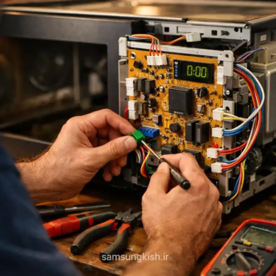 علت نچرخیدن سینی ماکروویو سامسونگ و تعمیر آن در کیش